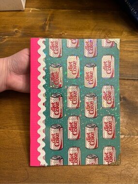 Pink and Teal Handmade Diet Coke Junk Journal Notebook